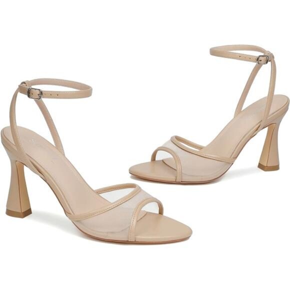 High Heels for Women Nude Mesh - Picture 2 of 7